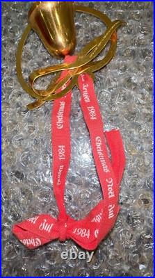 Georg Jensen 1984 24 Karat Gold Plated Bell/Heart Christmas Ornament Broken Box