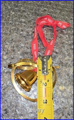 Georg Jensen 1984 24 Karat Gold Plated Bell/Heart Christmas Ornament Broken Box