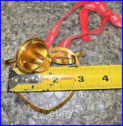 Georg Jensen 1984 24 Karat Gold Plated Bell/Heart Christmas Ornament Broken Box