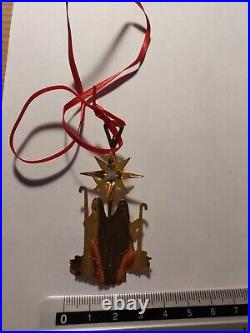 Georg Jensen Christmas Decoration Shepherds Gold Plated Swarovski, Denmark