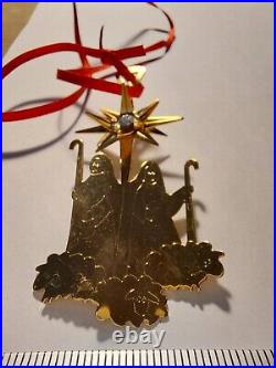 Georg Jensen Christmas Decoration Shepherds Gold Plated Swarovski, Denmark