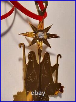 Georg Jensen Christmas Decoration Shepherds Gold Plated Swarovski, Denmark