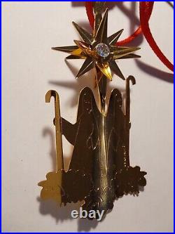 Georg Jensen Christmas Decoration Shepherds Gold Plated Swarovski, Denmark