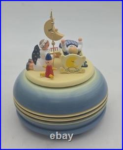 German KWO Music Box Small Good Night Blue 15 cm Erzgebirge