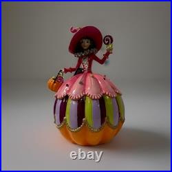 Ghoulish Pink Halloween Witch Girl Pumpkin Candy Figurine 9.5 inch Figure New
