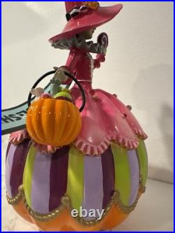 Ghoulish Pink Halloween Witch Girl Pumpkin Candy Figurine 9.5 inch Figure New