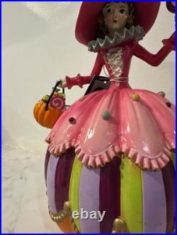 Ghoulish Pink Halloween Witch Girl Pumpkin Candy Figurine 9.5 inch Figure New