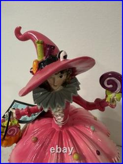 Ghoulish Pink Halloween Witch Girl Pumpkin Candy Figurine 9.5 inch Figure New