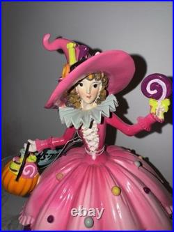 Ghoulish Pink Halloween Witch Girl Pumpkin Candy Figurine 9.5 inch Figure New