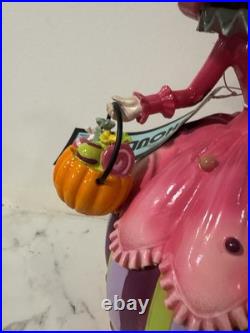 Ghoulish Pink Halloween Witch Girl Pumpkin Candy Figurine 9.5 inch Figure New