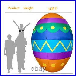 Giant 10 Ft Colorful Egg Easter Inflatable Outdoor Yard Decorations Clearance US