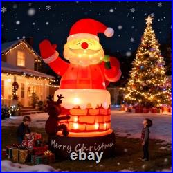 Giant 26-33FT Christmas Inflatable Santa Claus with Light For Xmas Party Event