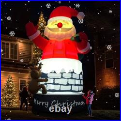 Giant 26-33FT Christmas Inflatable Santa Claus with Light For Xmas Party Event