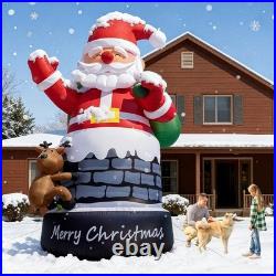 Giant 26-33FT Christmas Inflatable Santa Claus with Light For Xmas Party Event