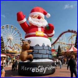 Giant 26-33FT Christmas Inflatable Santa Claus with Light For Xmas Party Event