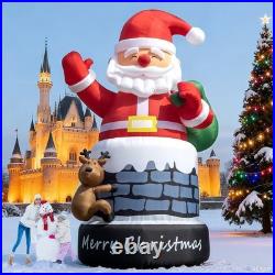 Giant 26-33FT Christmas Inflatable Santa Claus with Light For Xmas Party Event