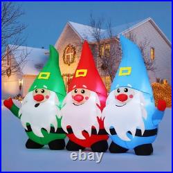 Giant 7.5 FT Multicolor Christmas Gnomes Inflatable Yard Decoration with LEDs
