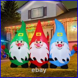 Giant 7.5 FT Multicolor Christmas Gnomes Inflatable Yard Decoration with LEDs