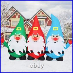 Giant 7.5 FT Multicolor Christmas Gnomes Inflatable Yard Decoration with LEDs