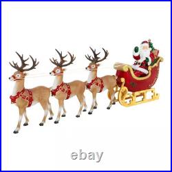 Giant 9-Foot Pre-Lit LED Santa's Sleigh and Reindeer Set