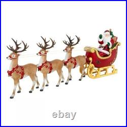 Giant 9-Foot Pre-Lit LED Santa's Sleigh and Reindeer Set