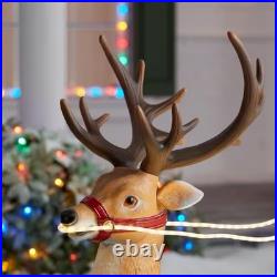Giant 9-Foot Pre-Lit LED Santa's Sleigh and Reindeer Set