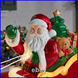 Giant 9-Foot Pre-Lit LED Santa's Sleigh and Reindeer Set