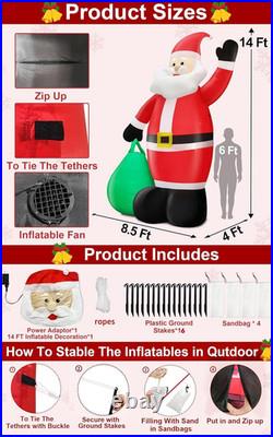 Giant Christmas Inflatable Santa Claus 14 Ft Lighted Yard Decor Outdoor Lawn
