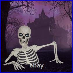 Giant Ground Breaking Skeleton with LCD Eyes and Sound Halloween Decor Prop