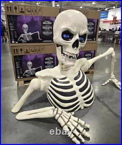 Giant Ground Breaking Skeleton with LCD Eyes and Sound Halloween Decor Prop
