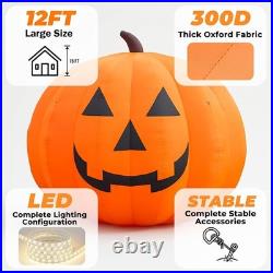 Giant Halloween Inflatable Pumpkin LED Light Blow Up Outdoor Yard Decor