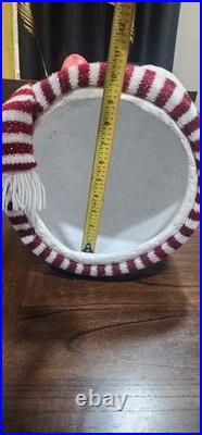 Giant Snowman Head Paper Mache Glitter Christmas Decor