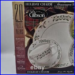 Gibson Christmas Holiday Charm Gold Ivy Trim 20 Piece Set MISSING DINNER PLATES Gibson Christmas Holiday Charm Gold Ivy Trim 20 Piece Set MISSING DINNER PLATES