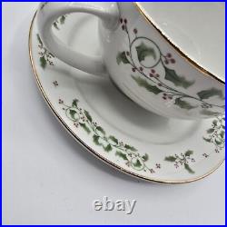Gibson Christmas Holiday Charm Gold Ivy Trim 20 Piece Set MISSING DINNER PLATES Gibson Christmas Holiday Charm Gold Ivy Trim 20 Piece Set MISSING DINNER PLATES