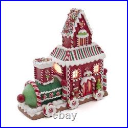 Gingerbread LED Train House Christmas Figurine GBJ0008 New