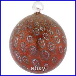 GlassOfVenice Murano Glass Christmas Ornament Red Millefiori GlassOfVenice Murano Glass Christmas Ornament Red Millefiori