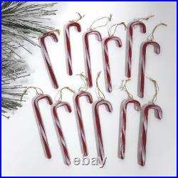 Glass Candy Cane Ornaments set of 12