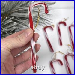 Glass Candy Cane Ornaments set of 12