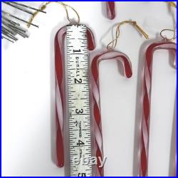 Glass Candy Cane Ornaments set of 12
