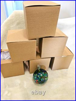 Glass Hand Blown Christmas Ornaments Set Of 6 Matching