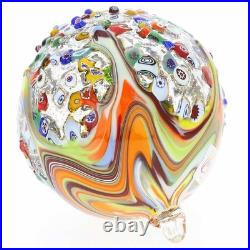 Glass Of Venice Murano Glass Christmas Ornament Multicolor Mosaic Millefiori And