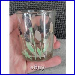 Glass Votive Candle Holder Frosted Floral Design Small Clear