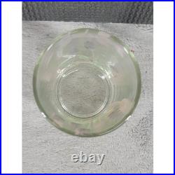 Glass Votive Candle Holder Frosted Floral Design Small Clear