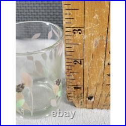 Glass Votive Candle Holder Frosted Floral Design Small Clear