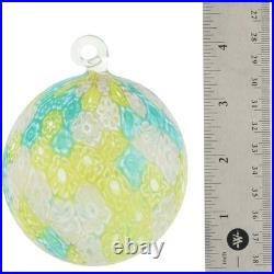 Glass of Venice Murano Glass Aurea Millefiori Christmas Ornament Lime Green an