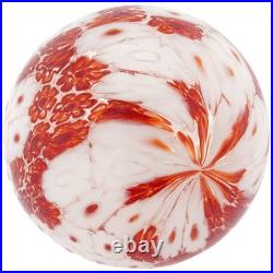 Glass of Venice Murano Glass Aurea Millefiori Christmas Ornament Red and White
