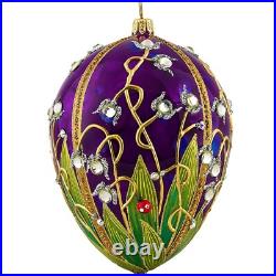 Glitterazzi Ladybug Jeweled Egg Polish Glass Christmas Tree Ornament Poland New Glitterazzi Ladybug Jeweled Egg Polish Glass Christmas Tree Ornament Poland New