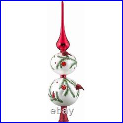 Glitterazzi Red Cardinal Bird Finial Polish Glass Christmas Tree Topper 16 Inch Glitterazzi Red Cardinal Bird Finial Polish Glass Christmas Tree Topper 16 Inch