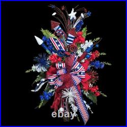Glitzy Patriotic door swag/wreath 4th of July decoration