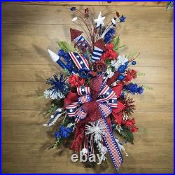 Glitzy Patriotic door swag/wreath 4th of July decoration
